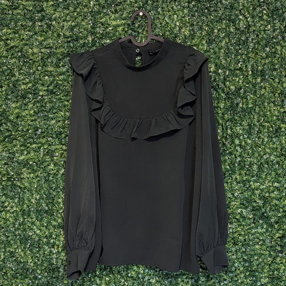 Eloquii Long Sleeve Dark Green Top, Size 16